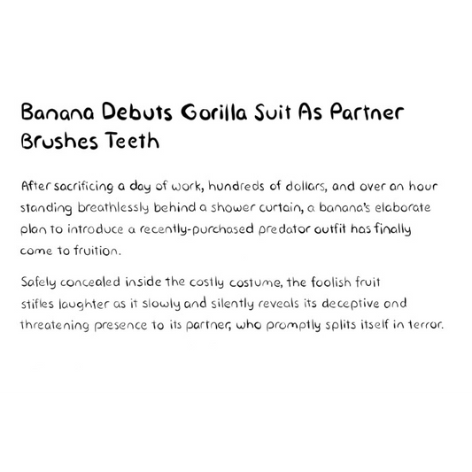 Banana Debuts Gorilla Suit As Partner Brushes Teeth