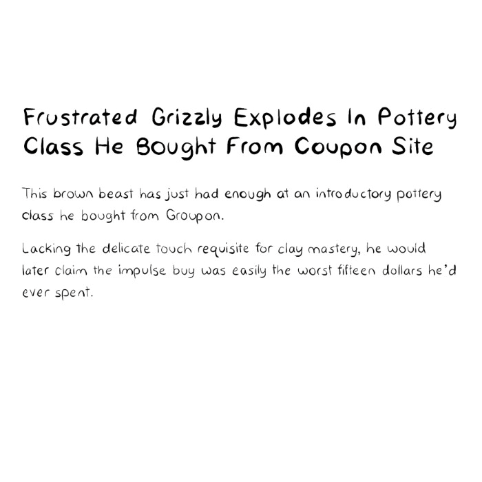 Frustrated Grizzly Explodes In Pottery Class He Bought From Coupon Site