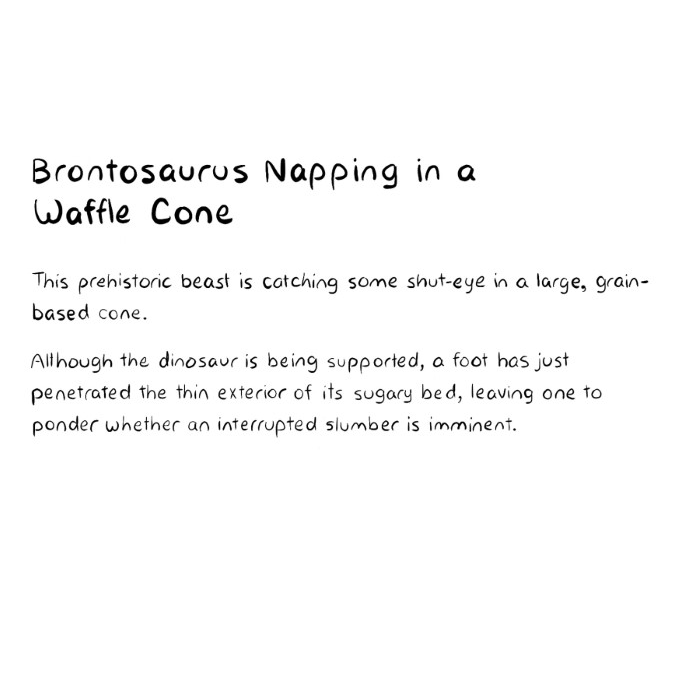 Brontosaurus Napping in a Waffle Cone