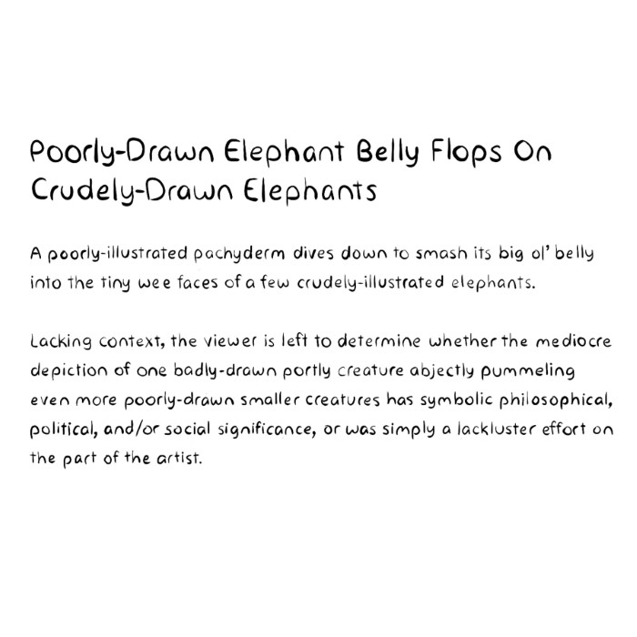 Poorly-Drawn Elephant Belly Flops On Crudely-Drawn Elephants
