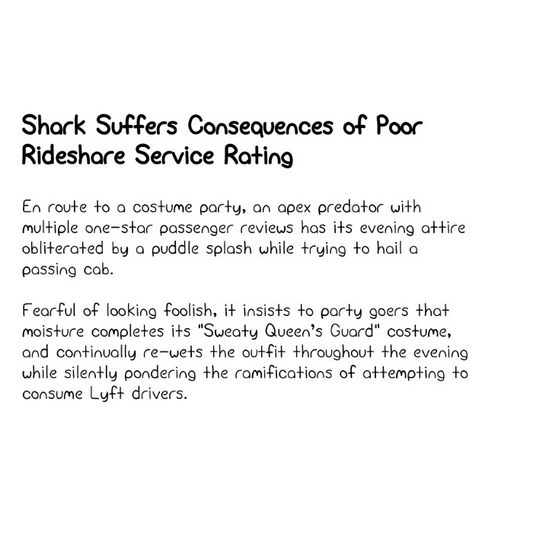 Shark Suffers Consequences of Poor Rideshare Service Rating
