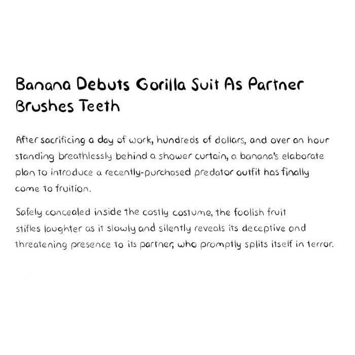 Banana Debuts Gorilla Suit As Partner Brushes Teeth