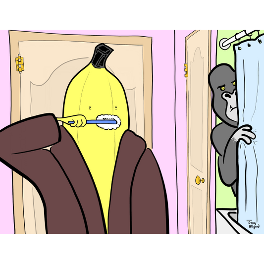 Banana Debuts Gorilla Suit As Partner Brushes Teeth