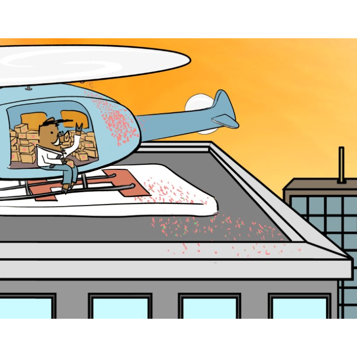 Bored Billionaire Boar Lobs Strawberries Into Helicopter Blades