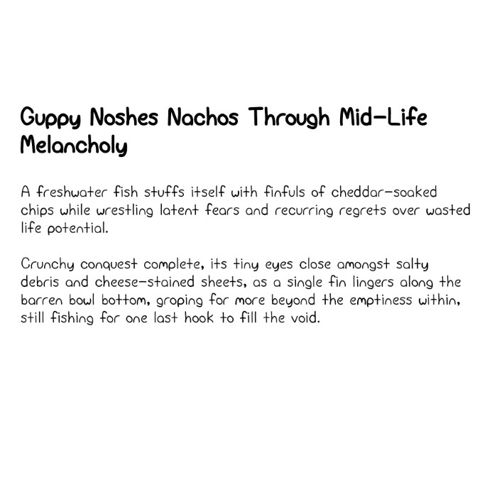 Guppy Noshes Nachos Through Mid-Life Melancholy