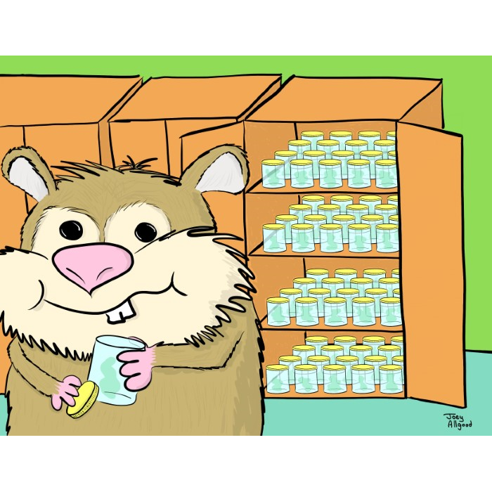 Delusional Hamster Builds Fart Jar Collection