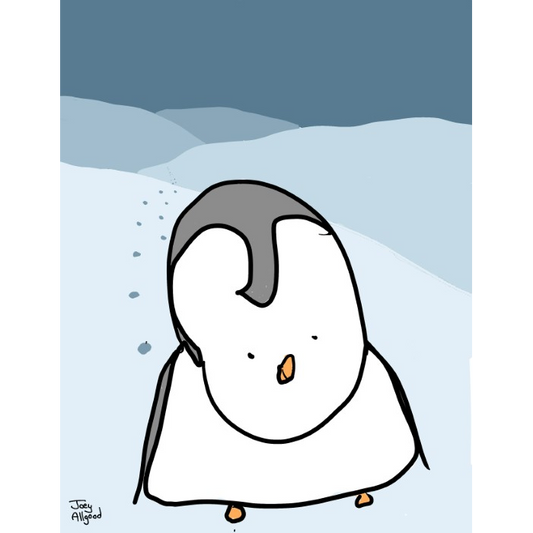 Lost Penguin Smiles Through The Dark, Cold, Lonely Night