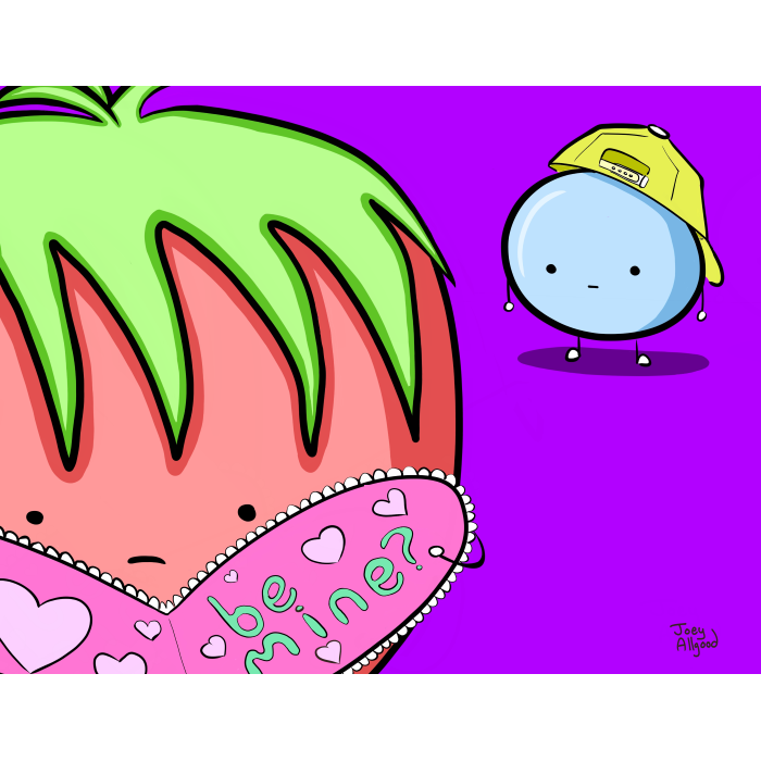 Strawberry Distraught Over Possessive Nature of Blueberry's Valentine