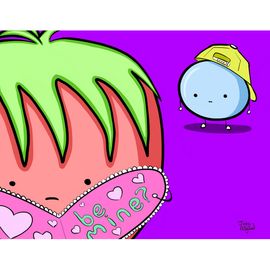 Strawberry Distraught Over Possessive Nature of Blueberry's Valentine