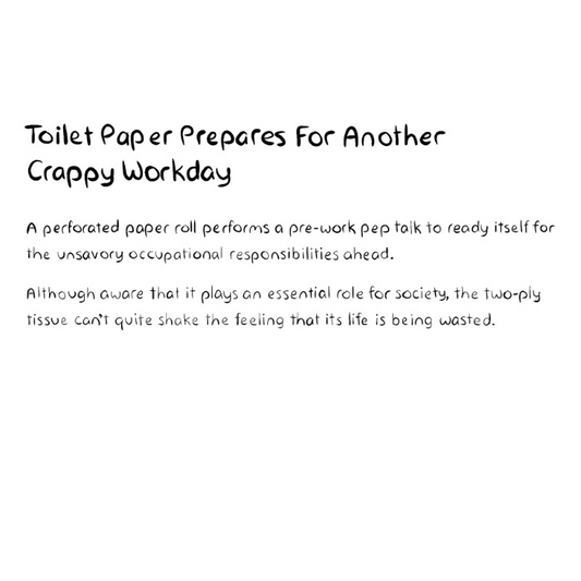 Toilet Paper Prepares For Another Crappy Workday