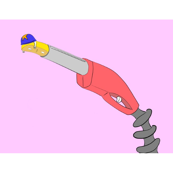 Stunt Twinkie Braces For Launch From Sawed-off Gas Pump