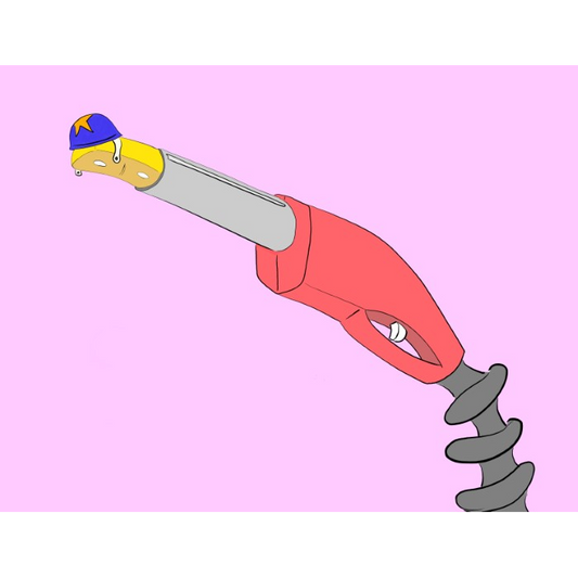 Stunt Twinkie Braces For Launch From Sawed-off Gas Pump
