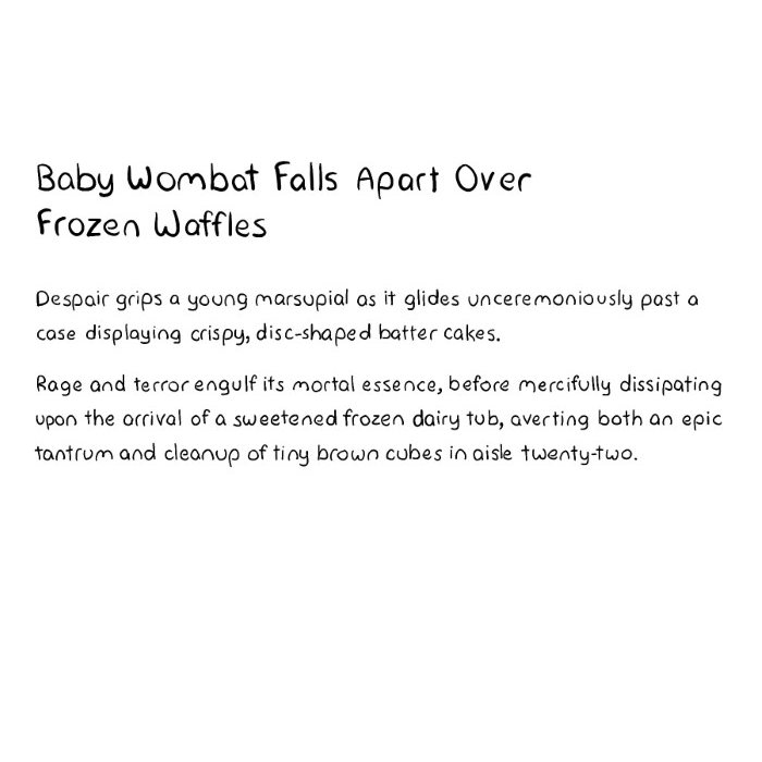 Baby Wombat Falls Apart Over Frozen Waffles