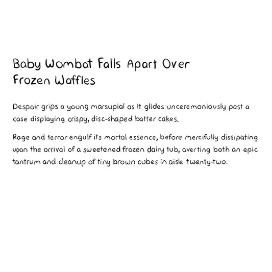 Baby Wombat Falls Apart Over Frozen Waffles